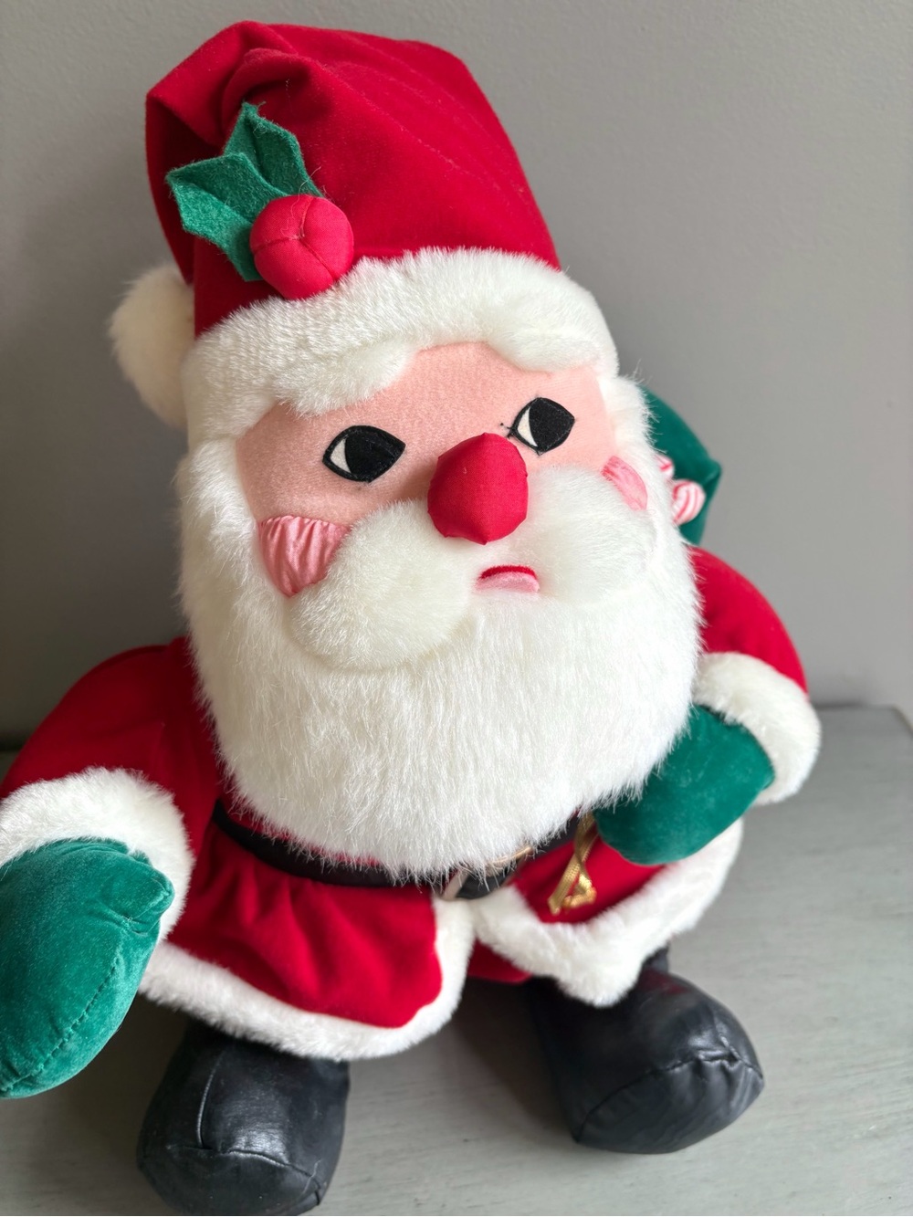 VTG Santa Claus Plush 14" International Silver Co Stuffed Animal Decor Holiday - Picture 3 of 12